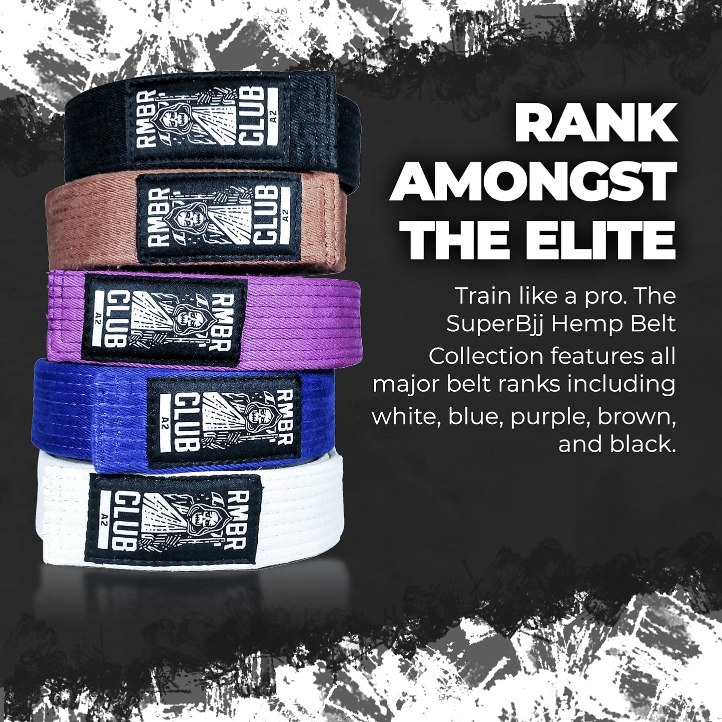 RMBR Club 100% Hemp Jiu Jitsu Gi Belts