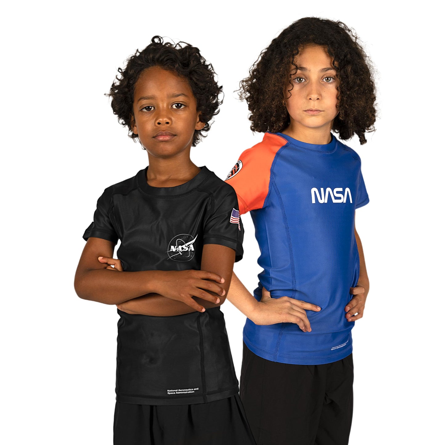 Sanabul Kids NASA Short Sleeve Compression Rash Guard - Black/White