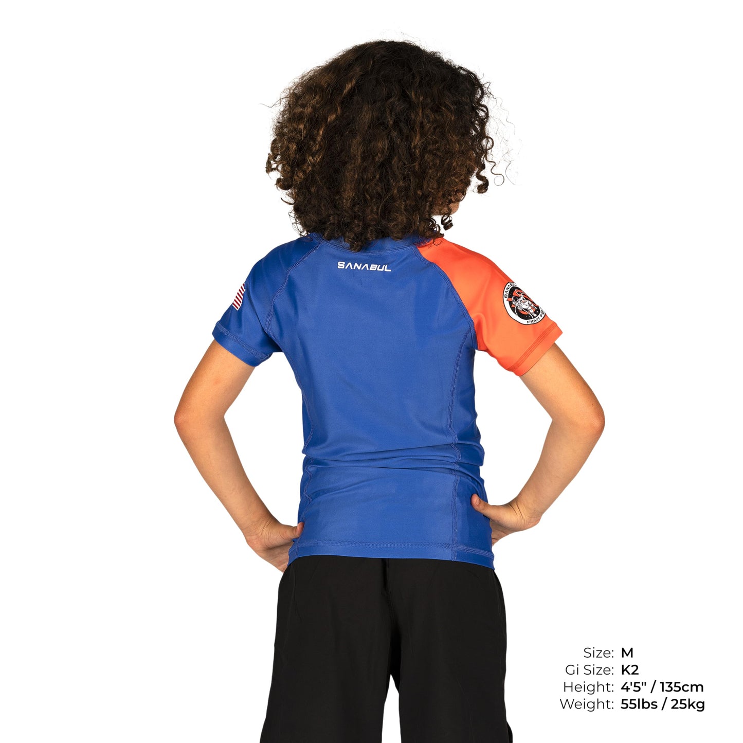 Sanabul Kids NASA Short Sleeve Compression Rash Guard - Blue/Orange