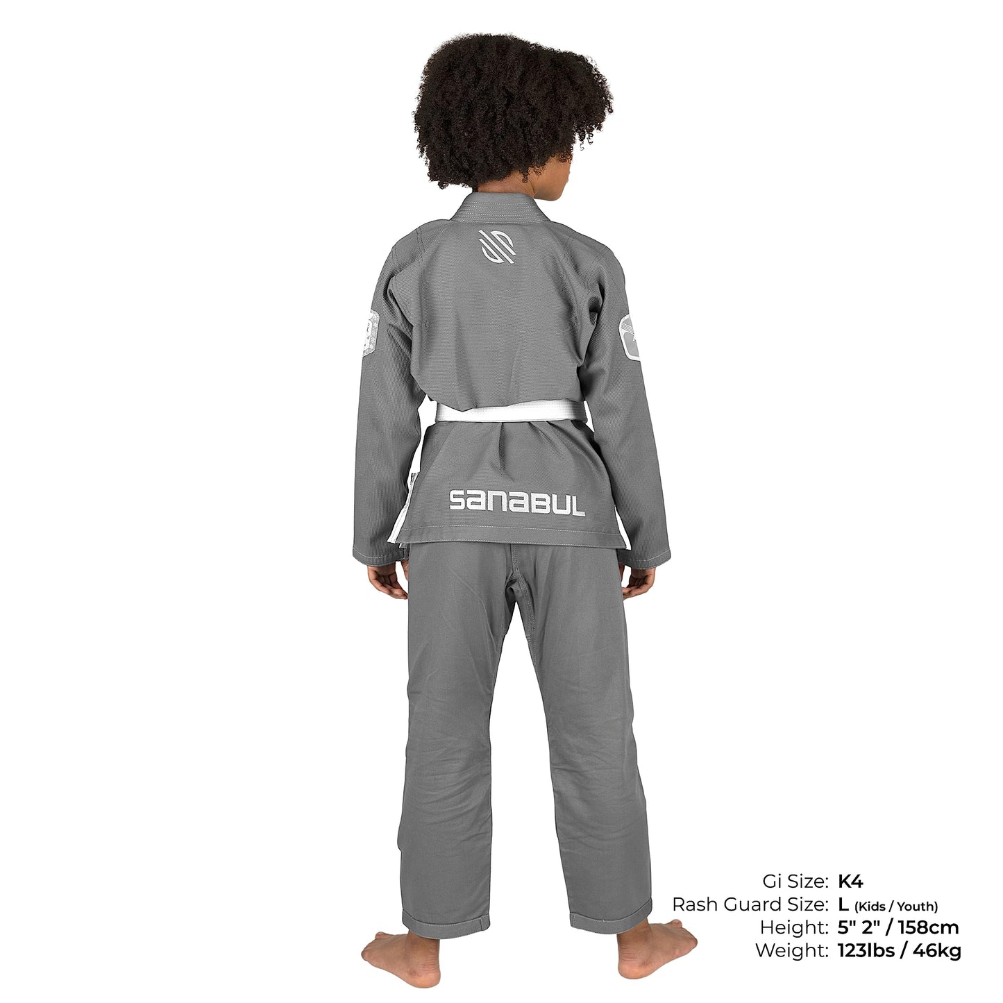 Sanabul Future Legends BJJ Gi for Kids | Youth BJJ White Belt Included - Silver/White