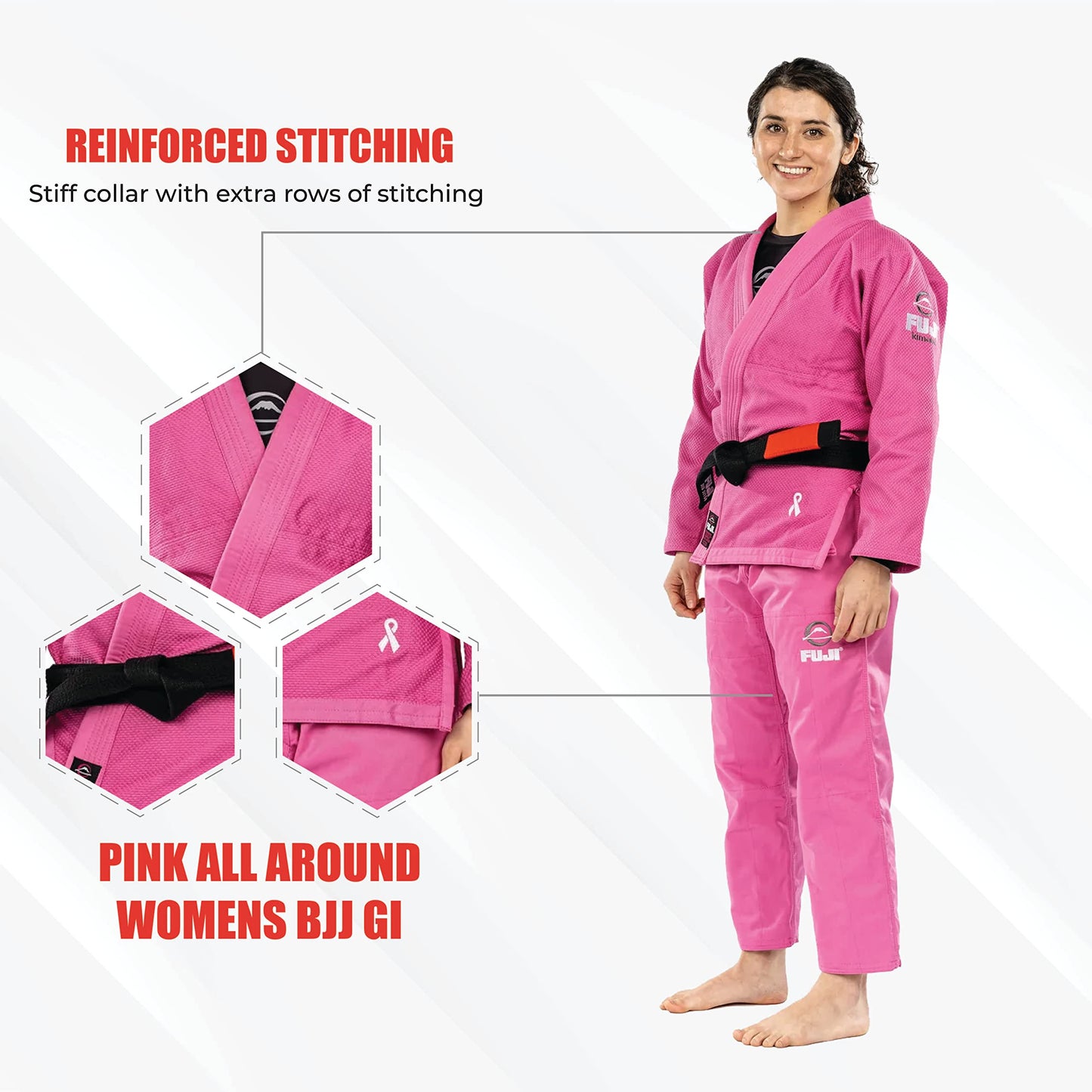 FUJI All Around Brazilian Style Women's Jiu Jitsu Uniform - Pink