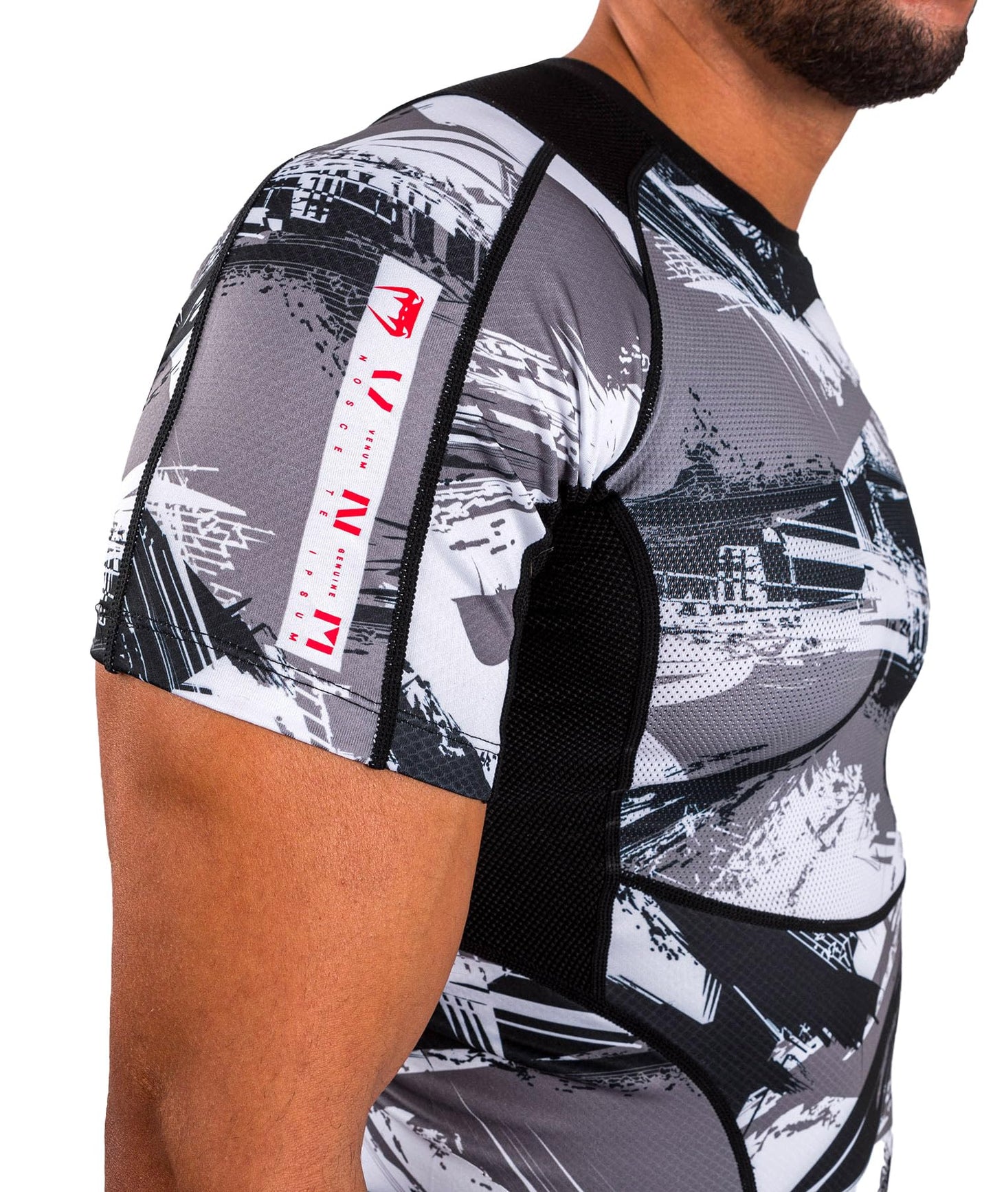 Venum Men's Standard Electron 3.0 Short Sleeve Rashguard - Grey/Red