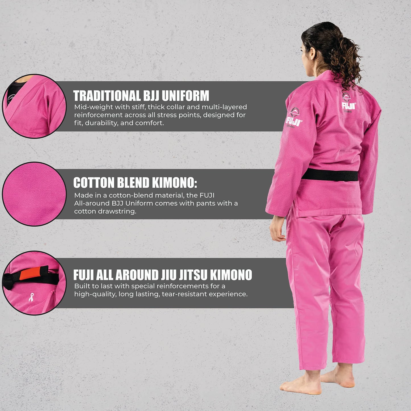 FUJI All Around Brazilian Style Women's Jiu Jitsu Uniform - Pink