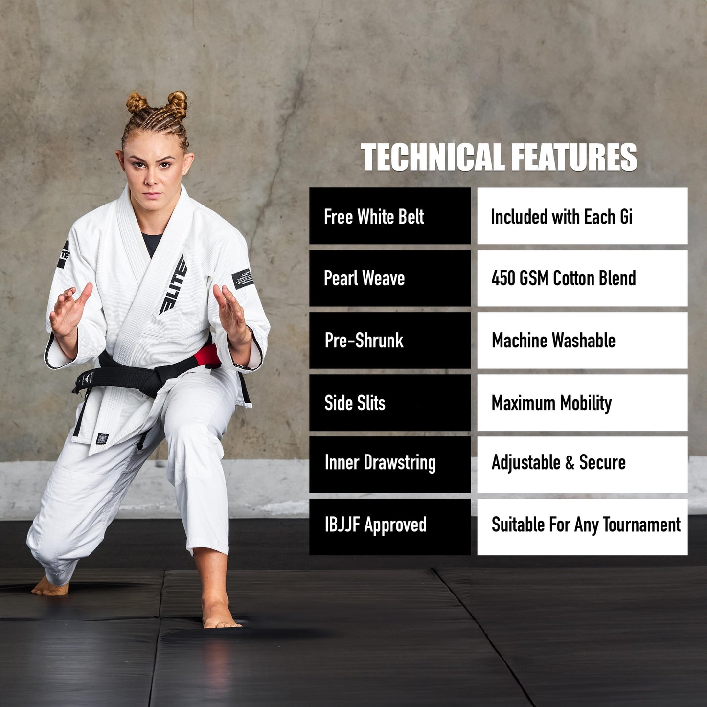 Elite Sports Ultra-Light Women's IBJJF Jiu-Jitsu GI for Women