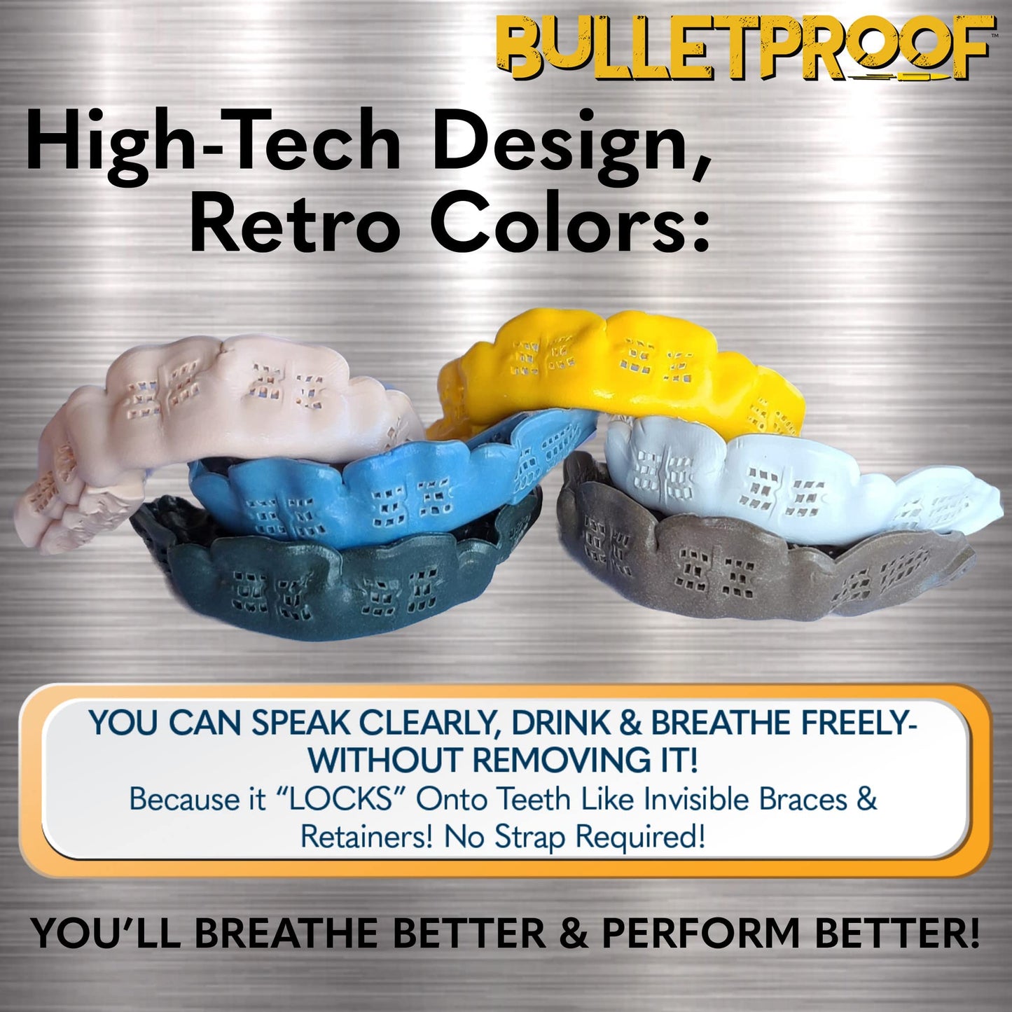 Bulletproof: World’s Thinnest Most Breathable Mouthguard - Multiple Colors & Sizes