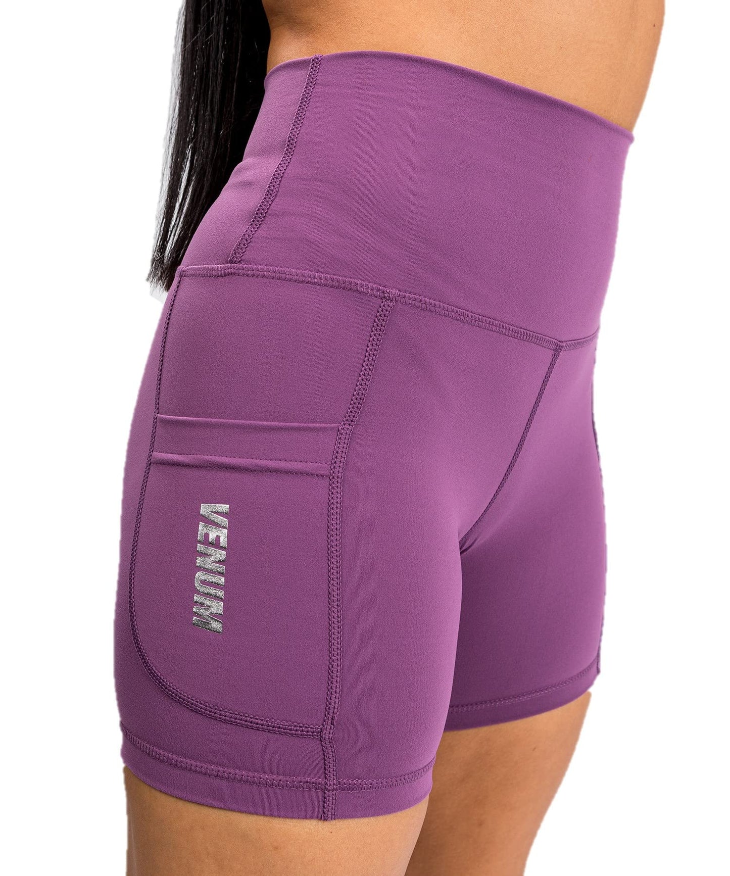 Venum Women's Standard Essential Biker Shorts - Dusky Orchid/Brushed Silver