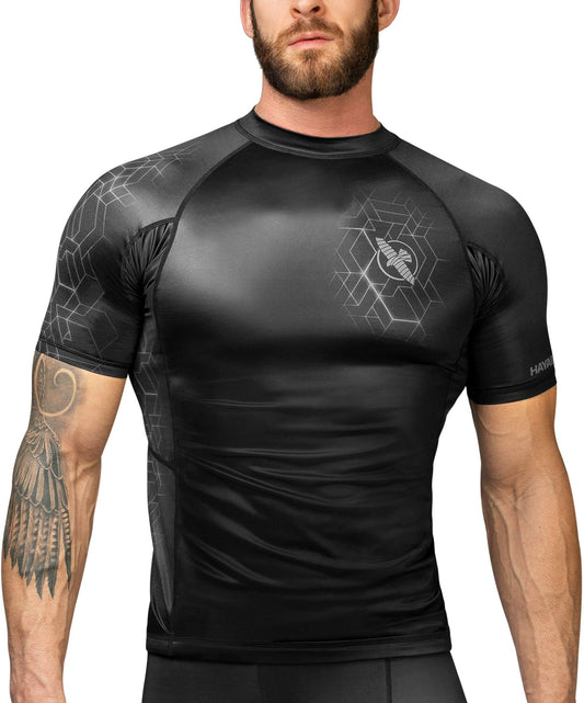 Hayabusa Geo Short Sleeve BJJ Rash Guard - Grey