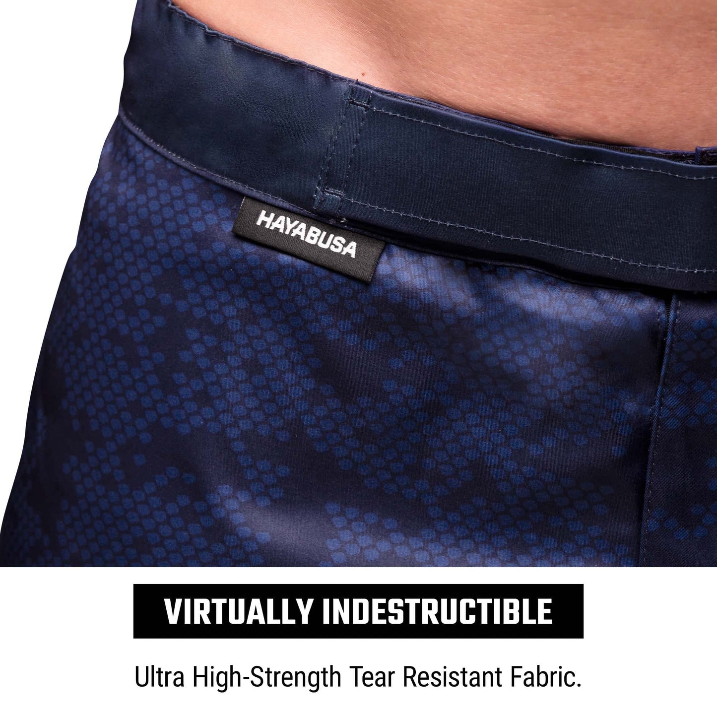 Hayabusa Hexagon Mid Thigh Fight Shorts - Navy