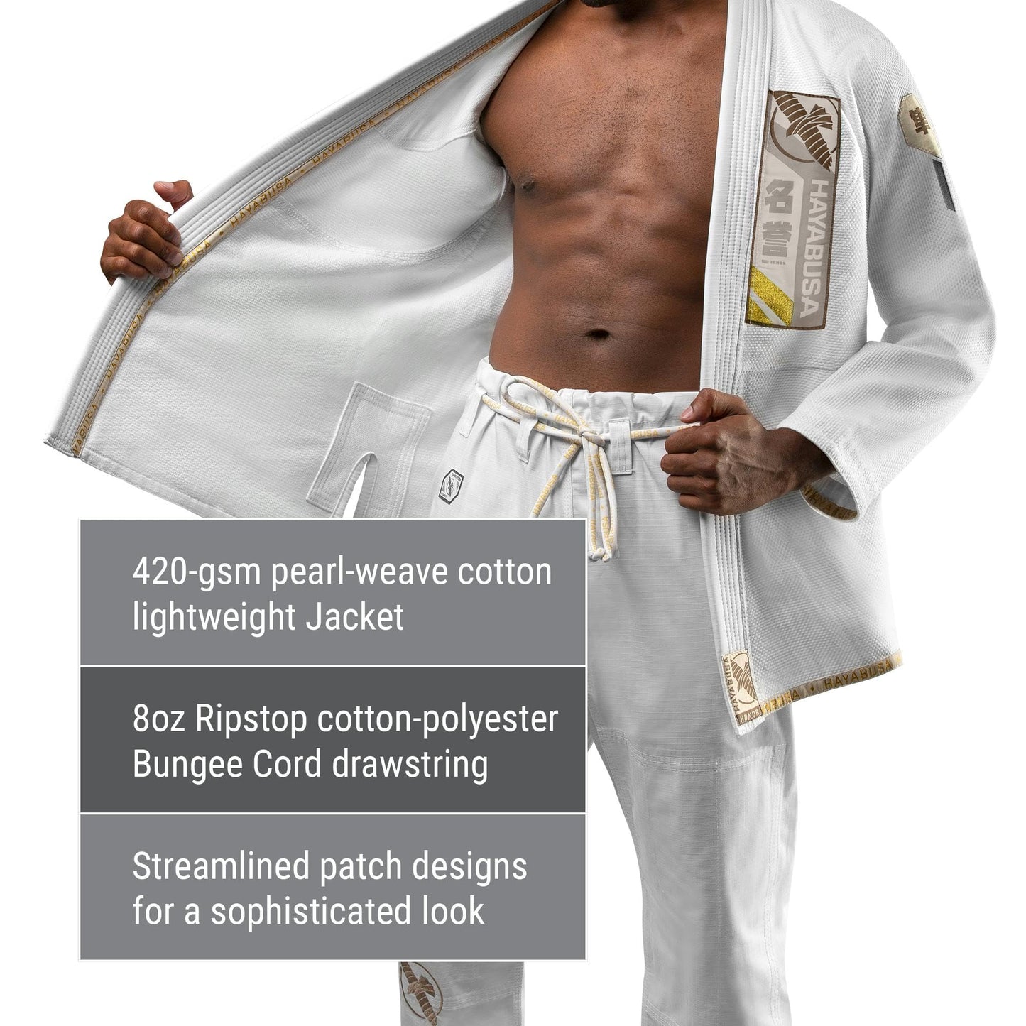 Hayabusa Ascend Lightweight Adult Jiu Jitsu BJJ Gi - White