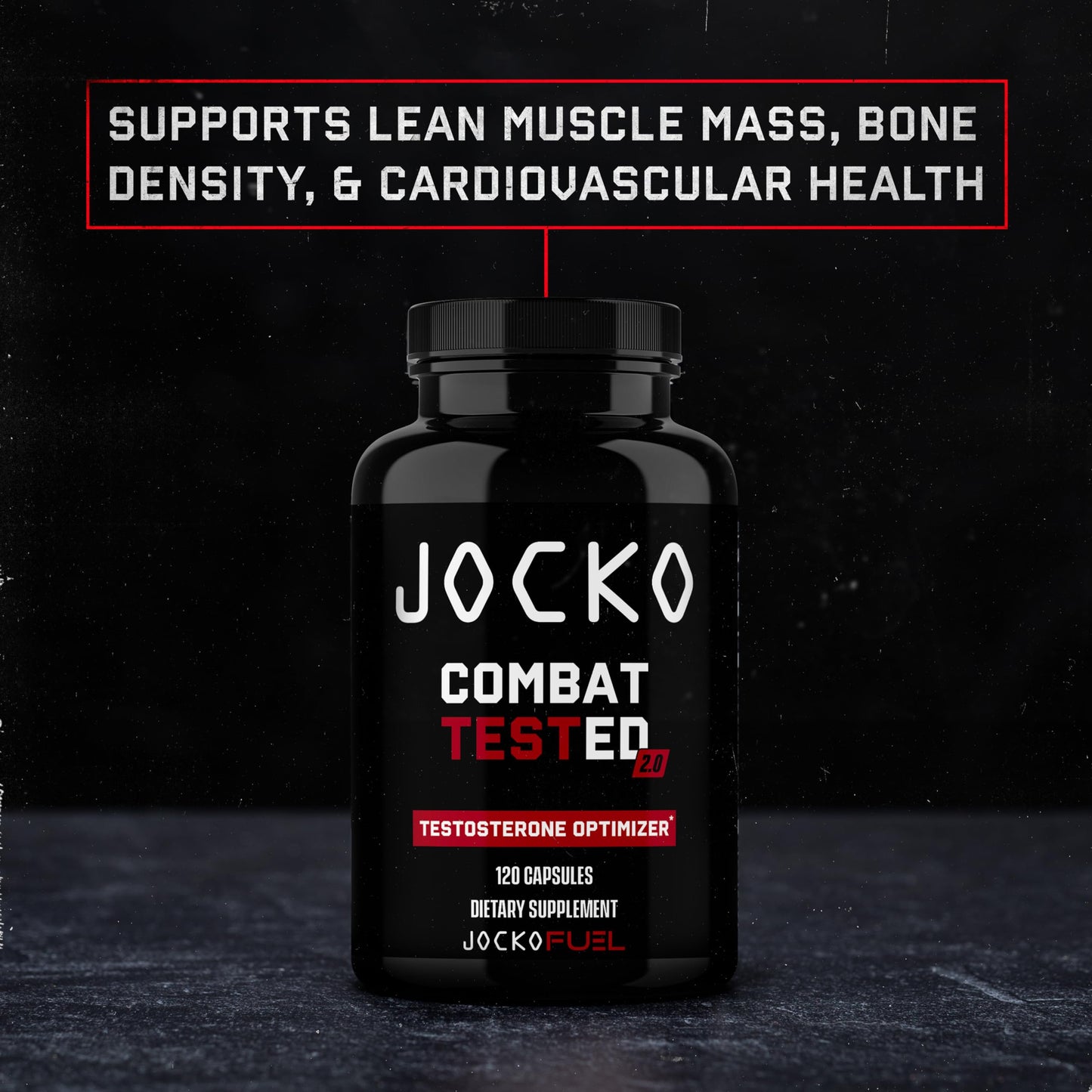 Jocko Fuel Test Booster for Men - Natural Endurance, Stamina, & Strength Booster - Muscle Builder for Men & Nitric Oxide Booster with Ginger Root, Shilijat, & Tongkat Ali, 120ct (30 Servings)