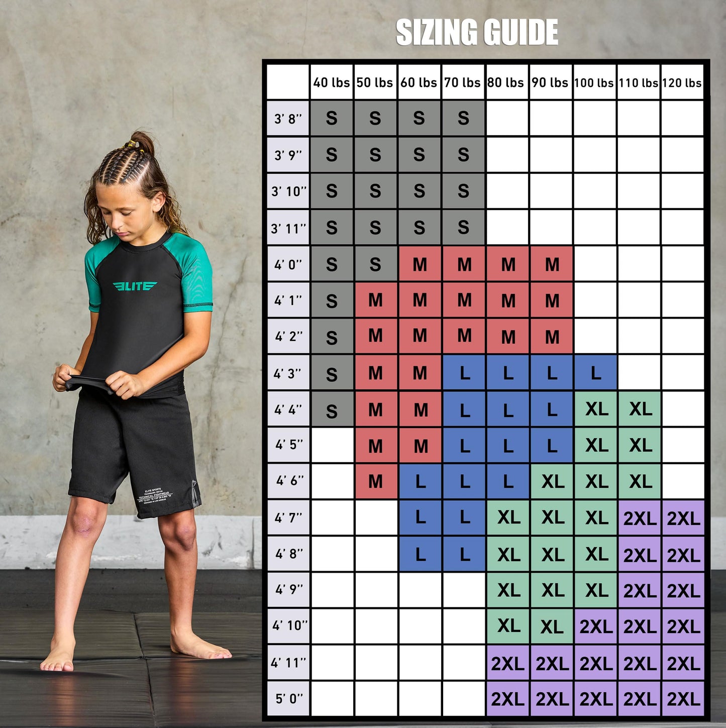 Elite Sports Short Sleeve Compression Shirt for Kids | Youth Boys & Girls BJJ MMA