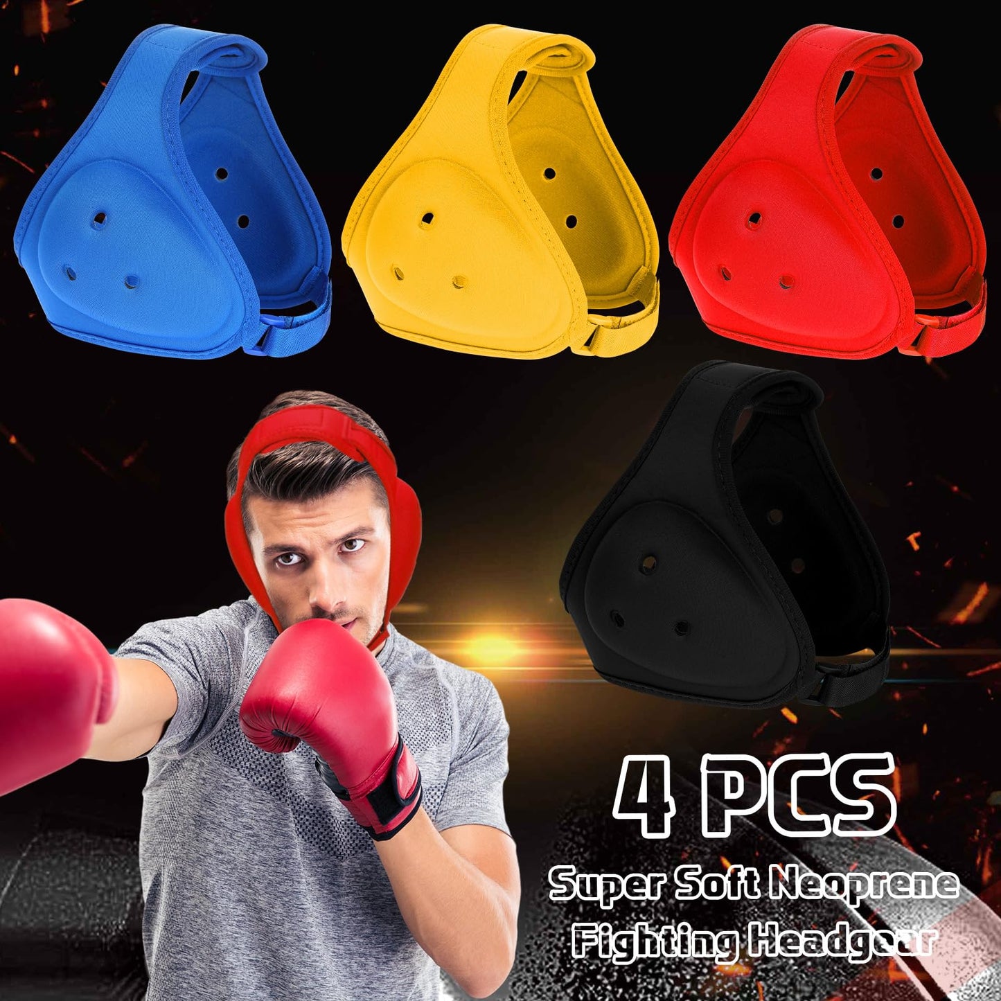 Jerify 4 Pcs Wrestling Headgear for Kids | Youth - Assorted Colors