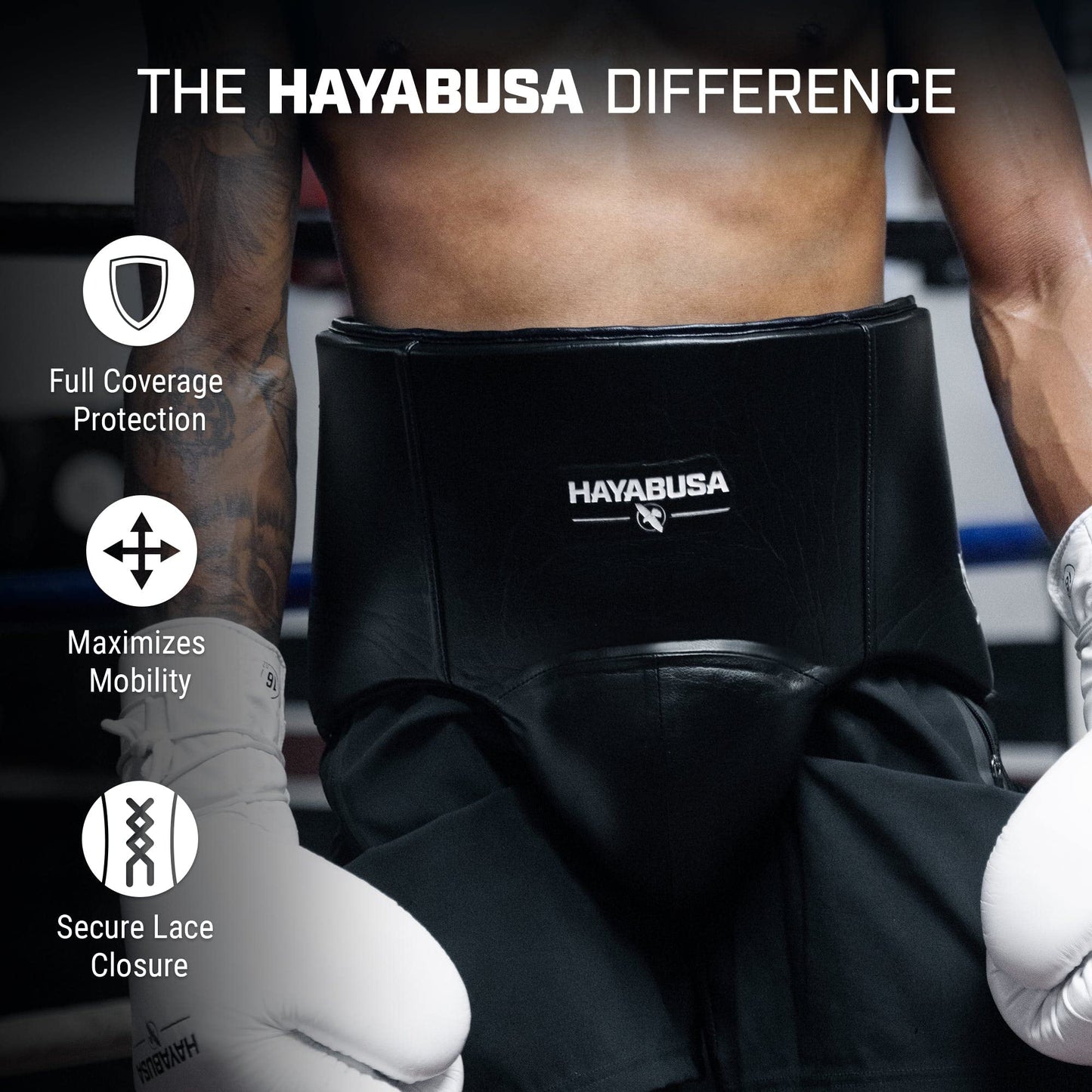 Hayabusa Pro Boxing Groin Protector for Men - Black, Medium