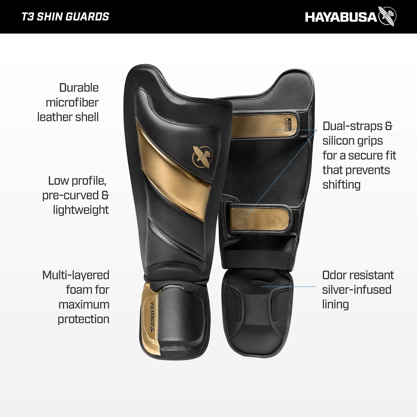 Hayabusa T3 Striking Shinguards - Black