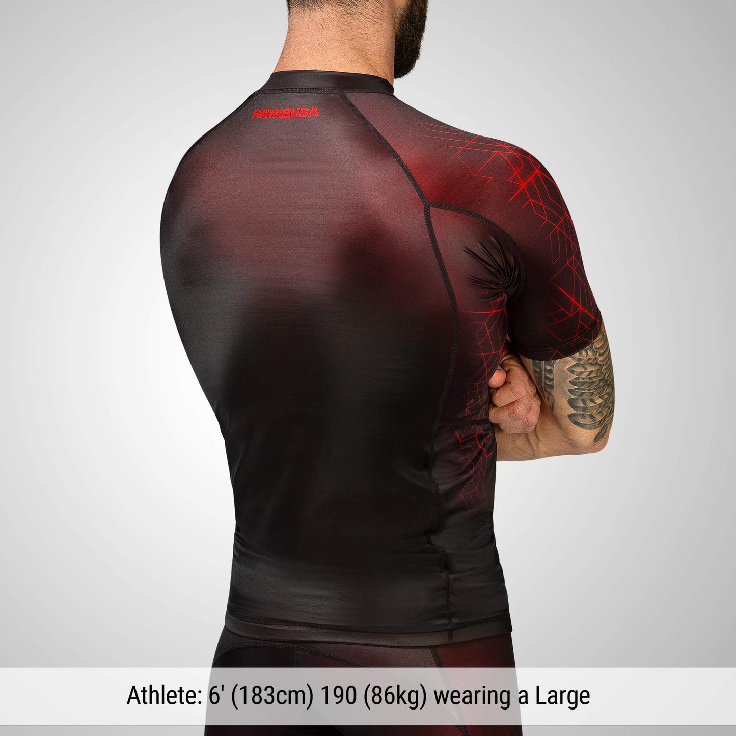 Hayabusa Geo Short Sleeve BJJ Rash Guard - Red