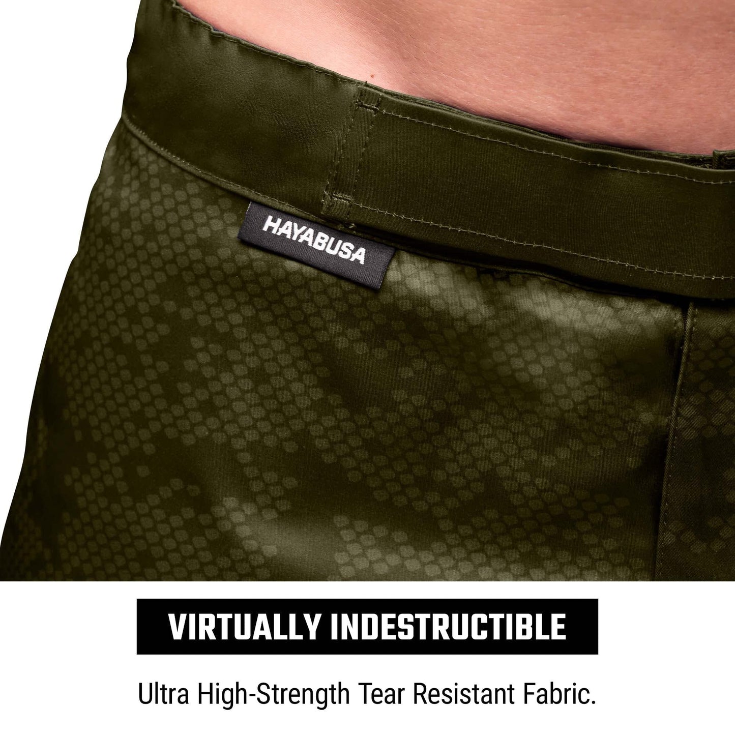 Hayabusa Hexagon Mid Thigh Fight Shorts - Green