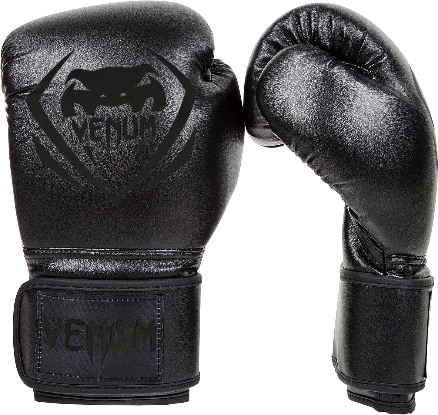 Venum Contender Boxing Gloves - Black/Black, 12 oz