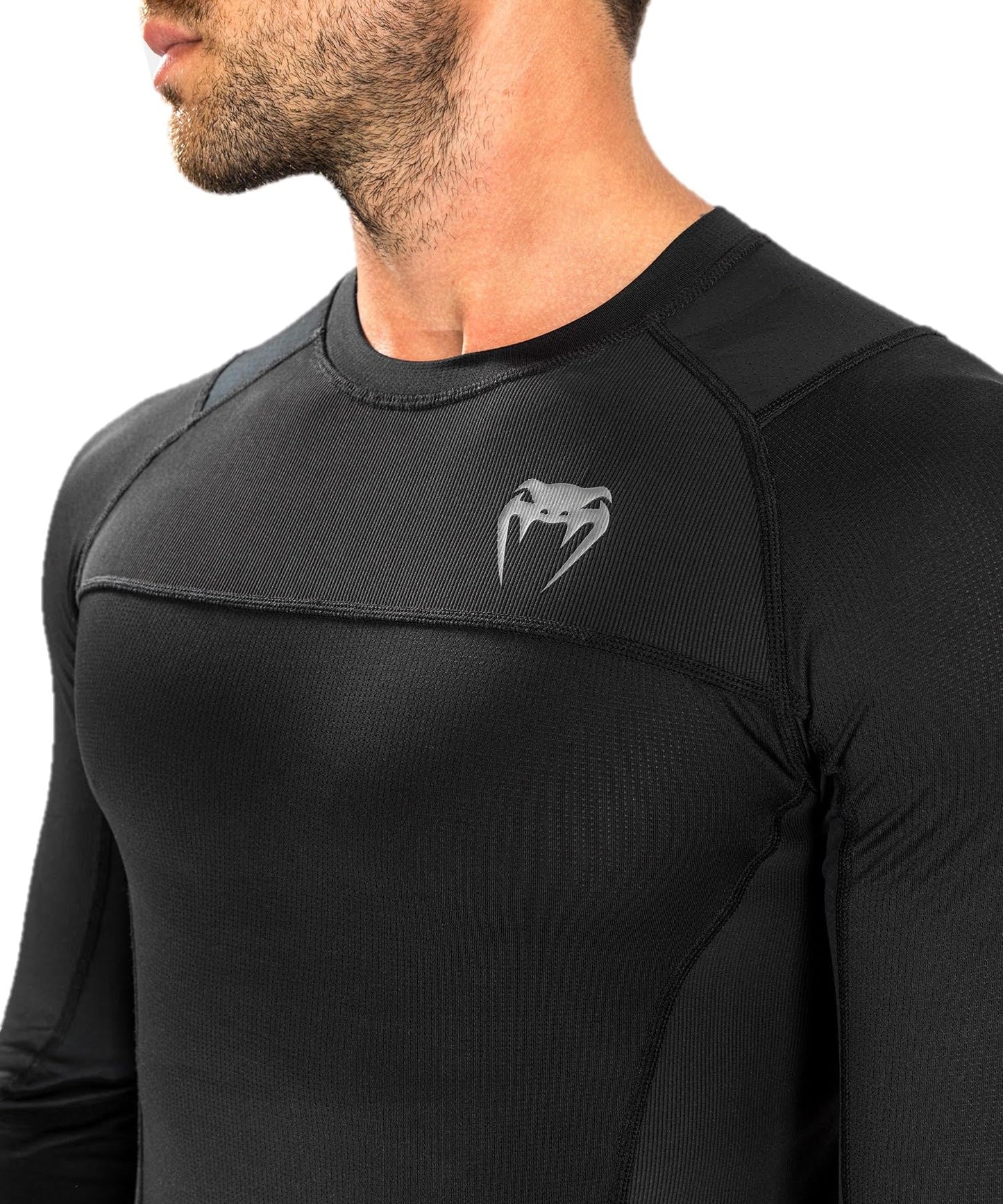 Venum Men's Standard G-Fit Air Long Sleeve Rashguard - Black