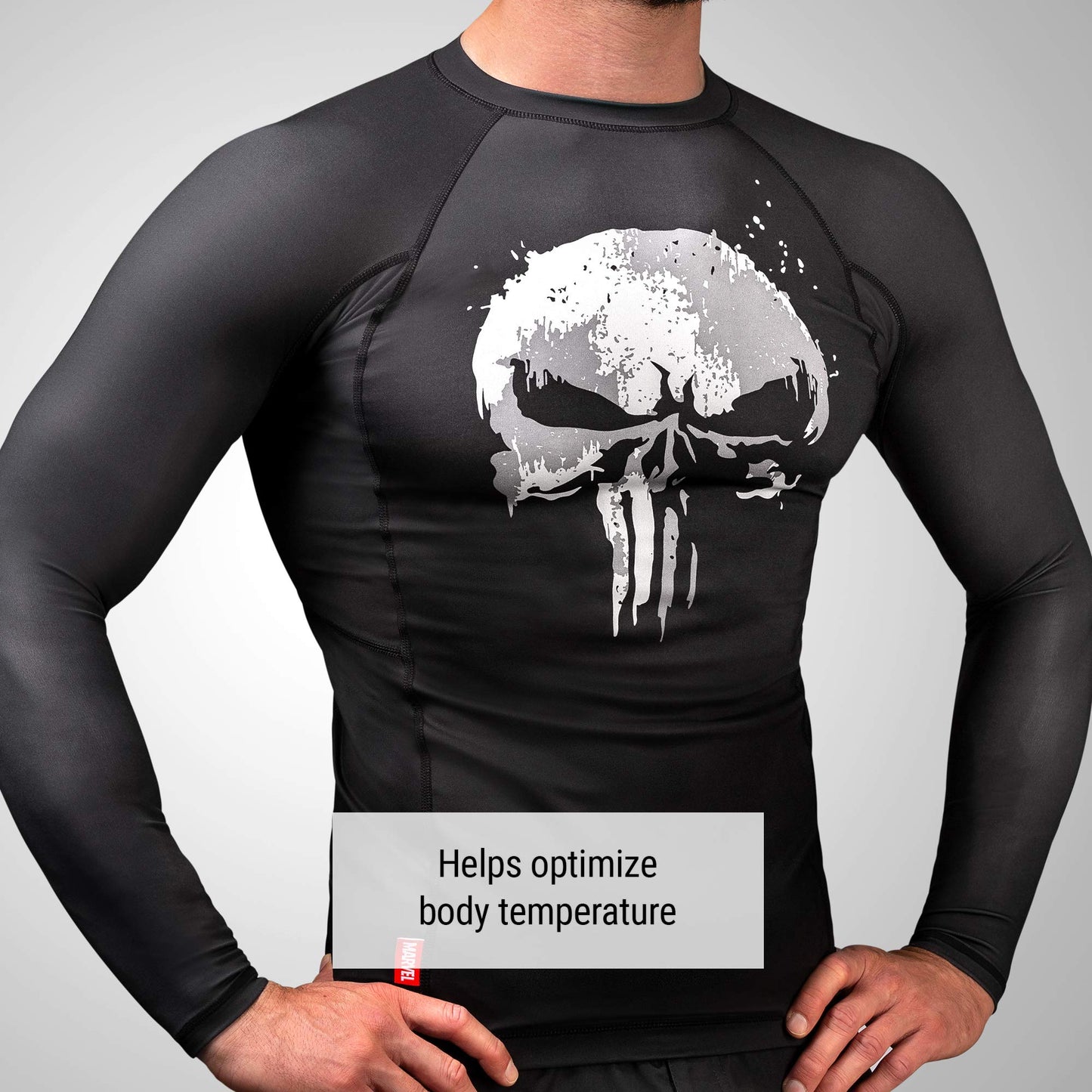 Hayabusa Mens Marvel Hero Long Sleeve Rash Guard - The Punisher