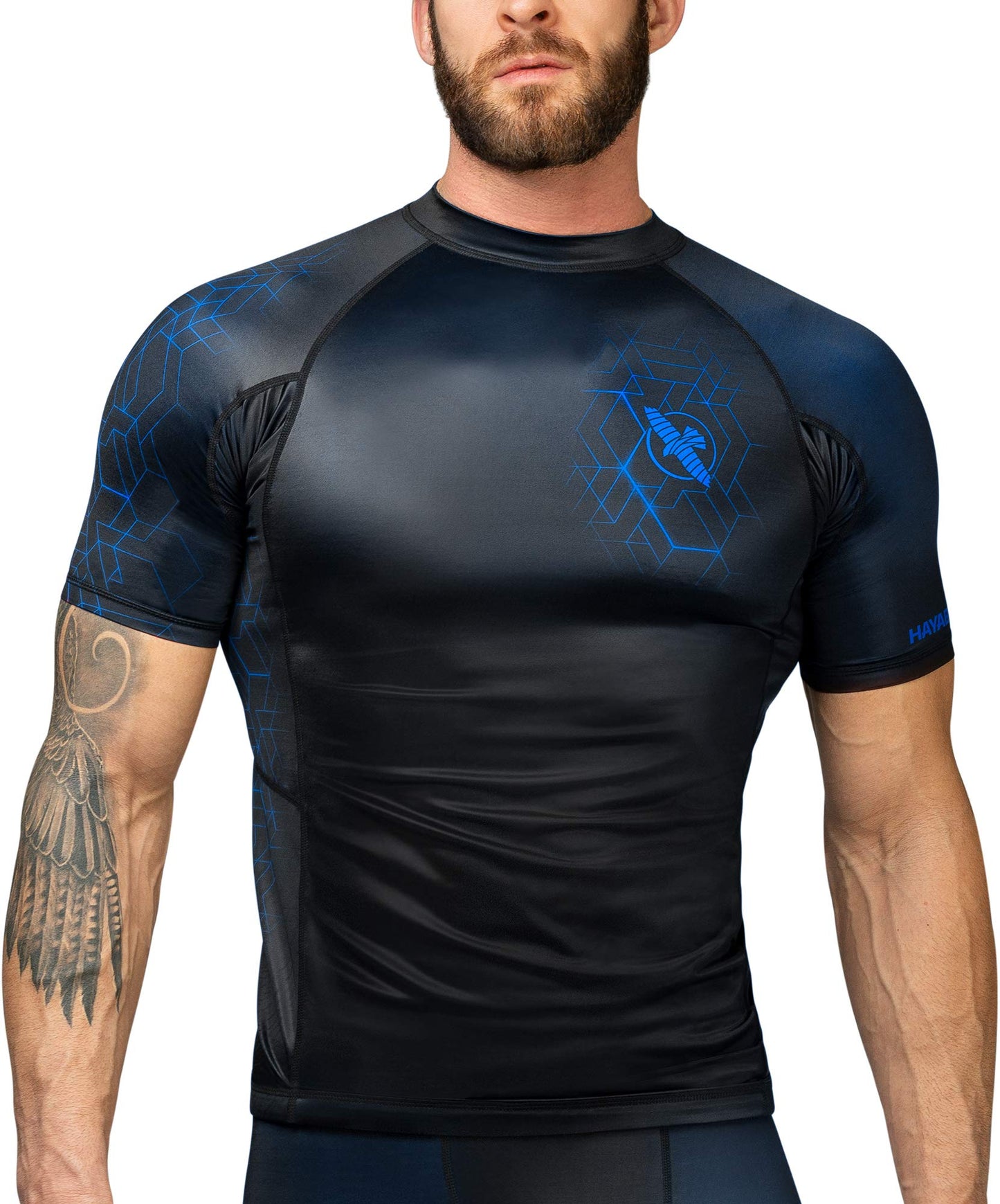 Hayabusa Geo Short Sleeve BJJ Rash Guard - Blue