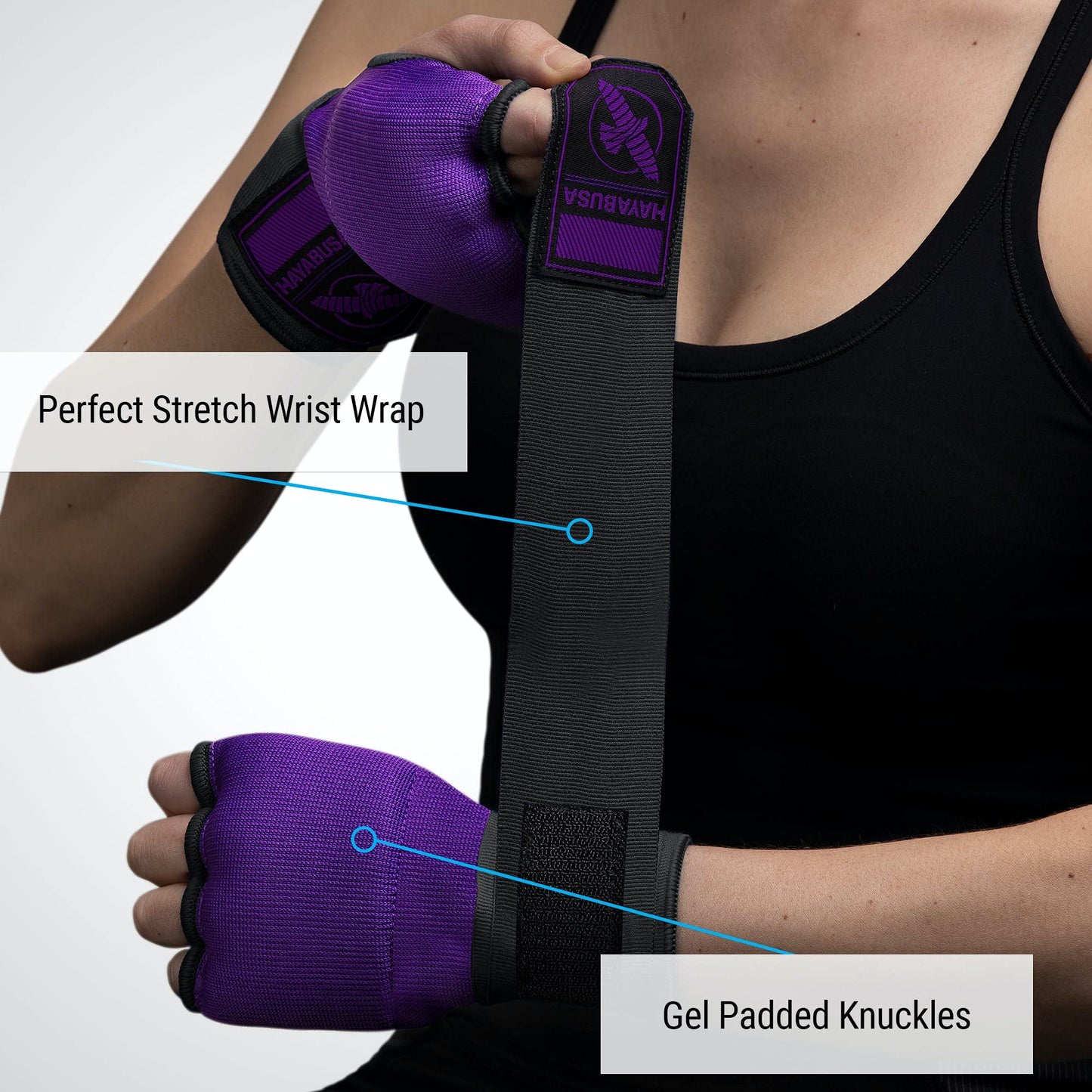 Hayabusa Quick Gel Boxing Hand Wrap Gloves - Purple/Black