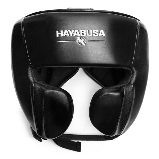 Hayabusa Pro Leather Boxing Headgear Adjustable - Black