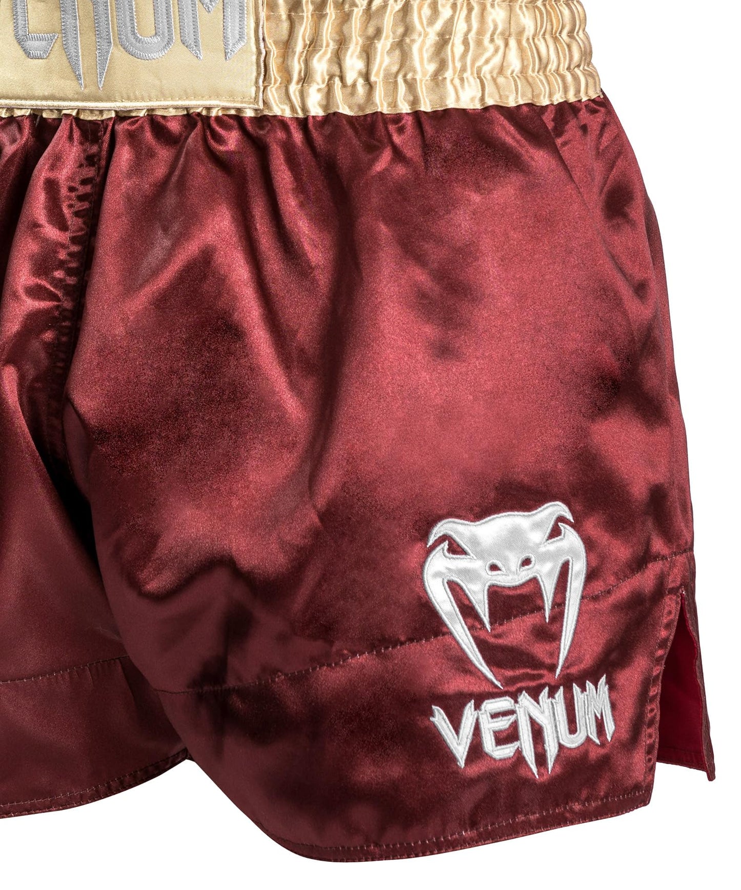 Venum Muay Thai Shorts Classic - Burgundy/Gold/White