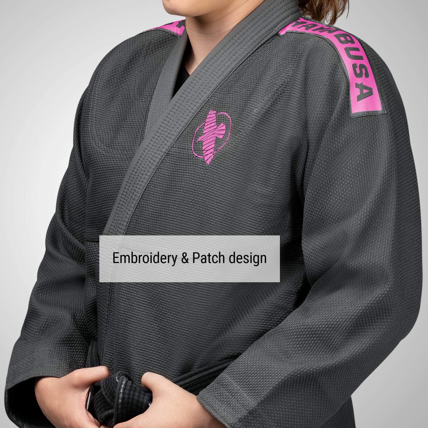 Hayabusa Lightweight Jiu Jitsu Gi - Grey/Pink