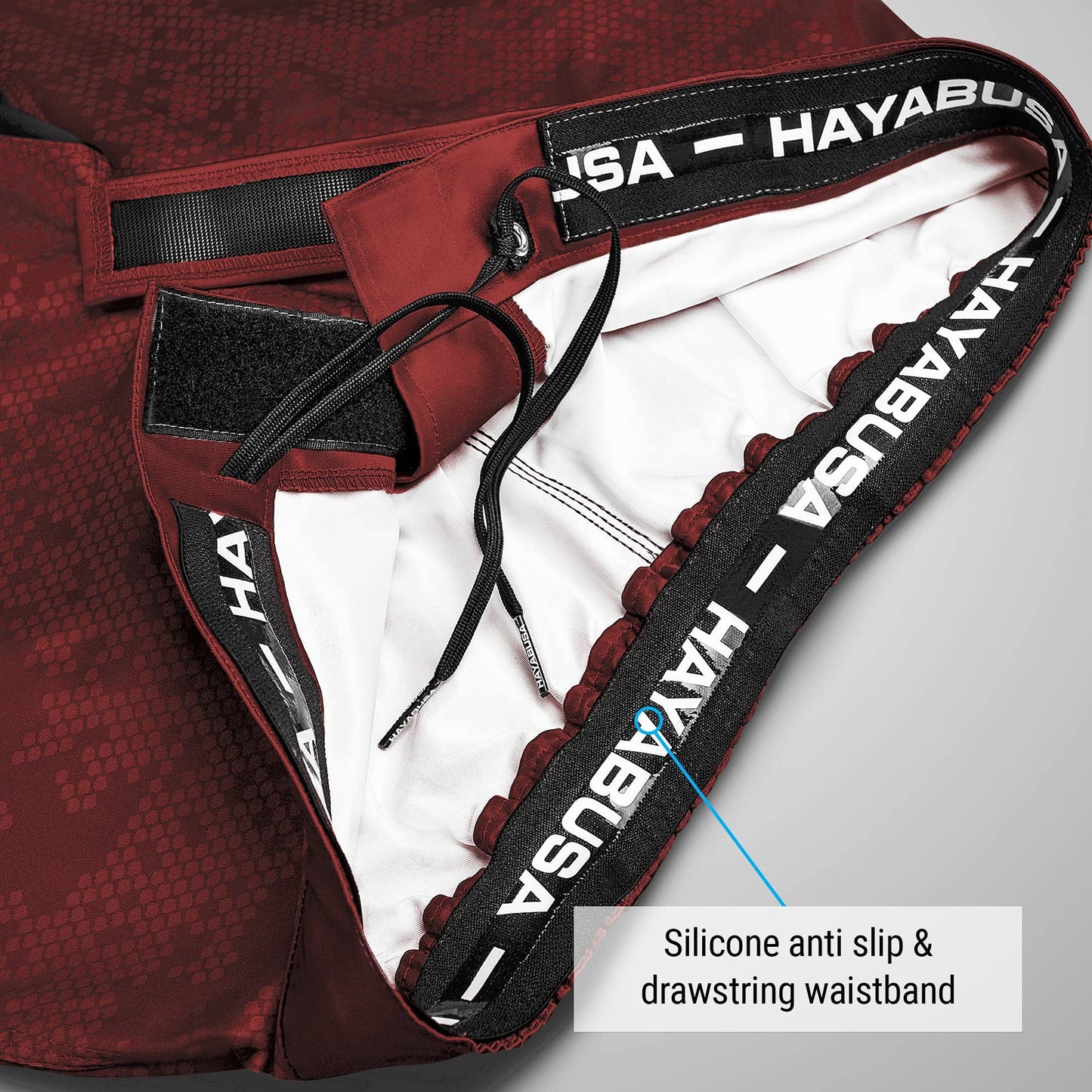 Hayabusa Hexagon BJJ Shorts - Burgundy