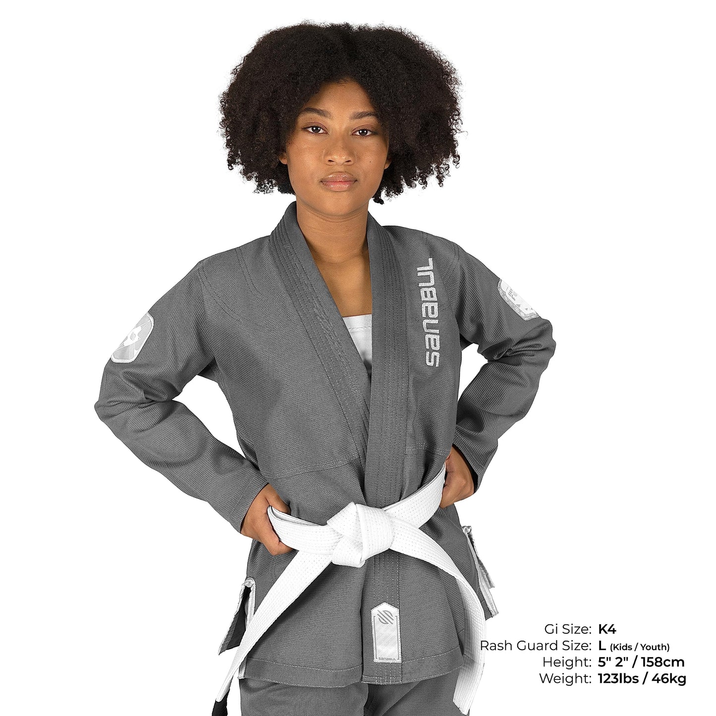 Sanabul Future Legends BJJ Gi for Kids | Youth BJJ White Belt Included - Silver/White