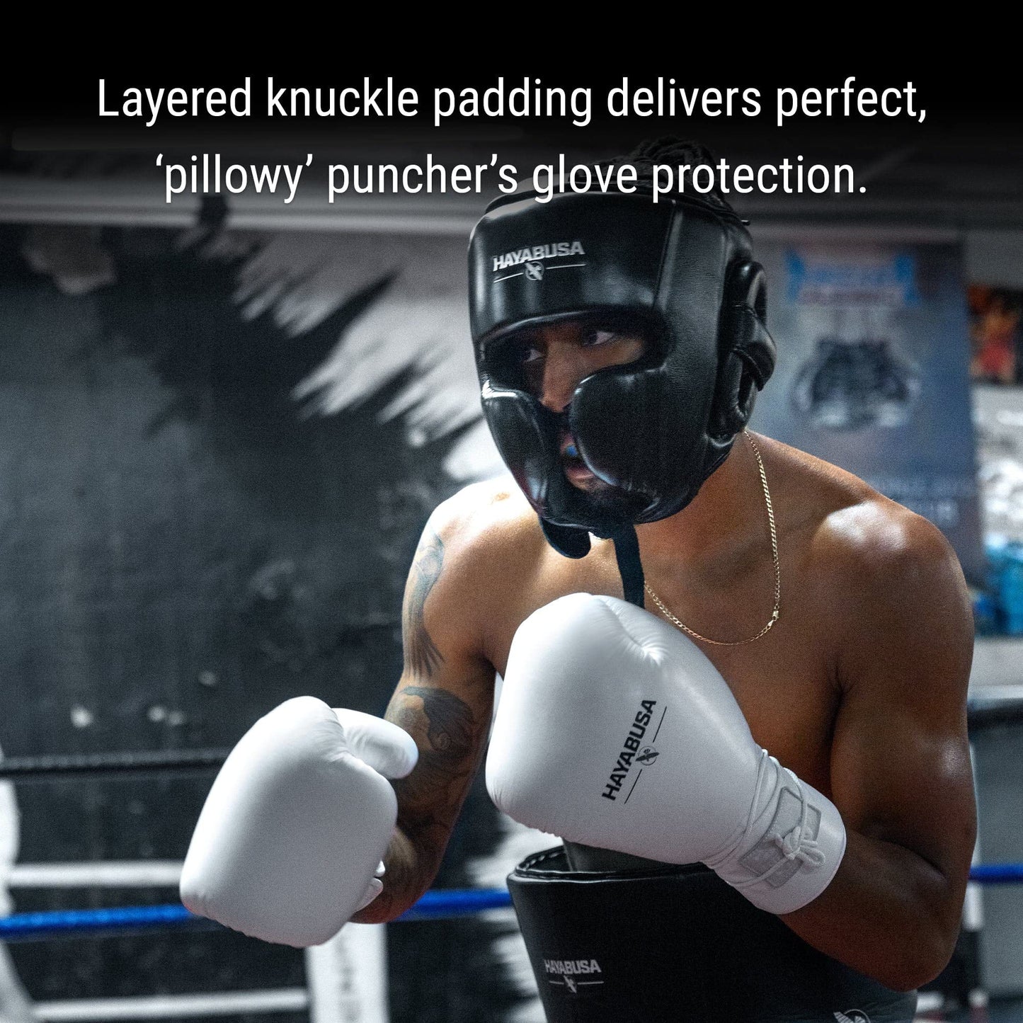 Hayabusa Pro Leather Lace-Up Boxing Gloves for Men and Women - White